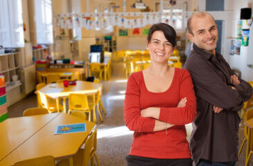 two teachers in classroom