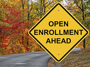 enrollment sign along road