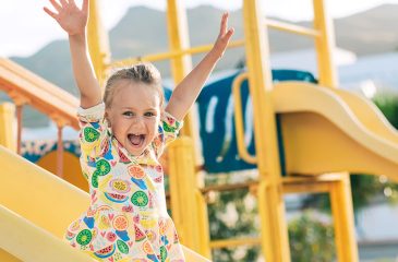 child on a slide